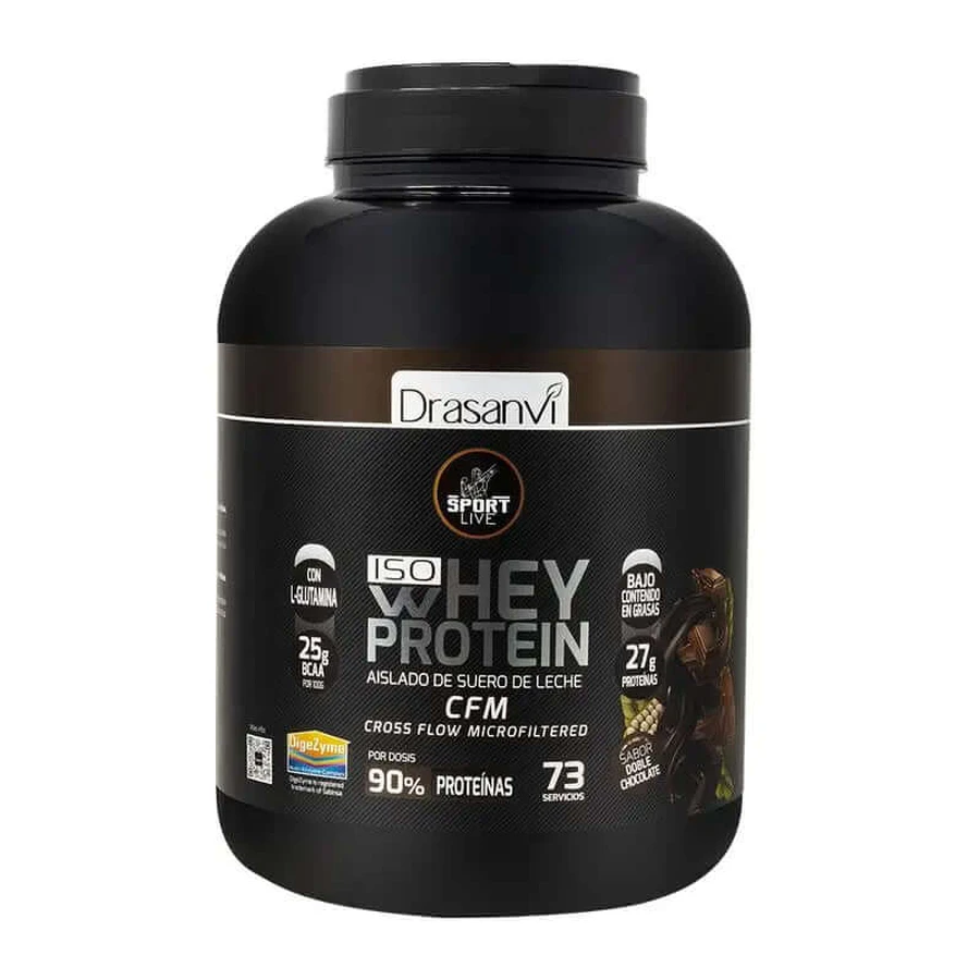 Drasanvi Sport Levend Wei-eiwit Isolaat Dubbele Chocolade , 2 kg