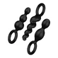 Satisfyer Pack de 3 bouchons en silicone noirs