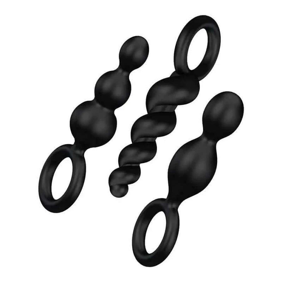 Satisfyer Pack de 3 bouchons en silicone noirs