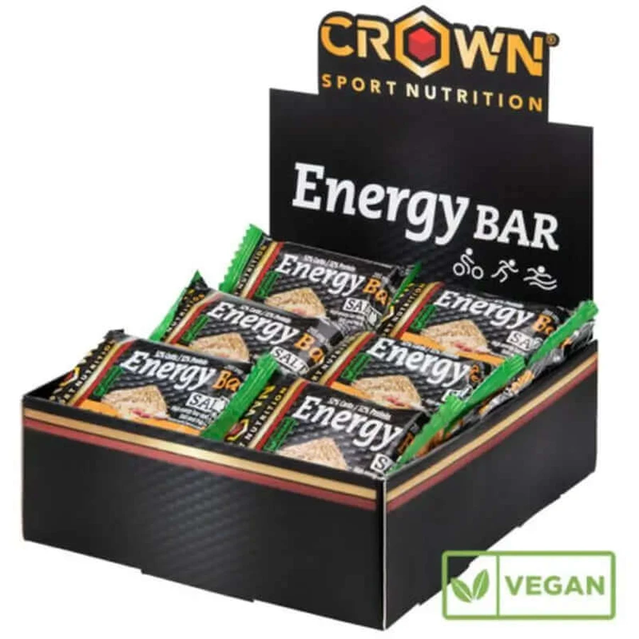 Crown Sport Nutrition Energy Vegan Vegan Bar Salty Peanut , 12 x 60 grame