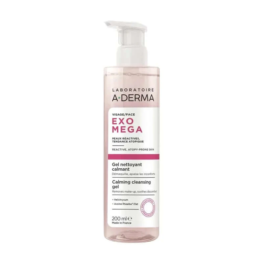A-Derma Exomega Gel nettoyant apaisant pour le visage, 200 ml