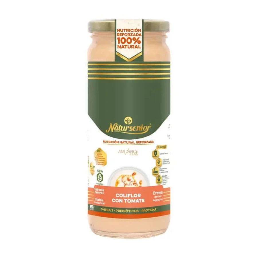 Natursenior Adult Vegetable Cream with Cauliflower and Smoked Tomato with Omega 3 Dha, Prebiotics and Proteins. , 255 gr
