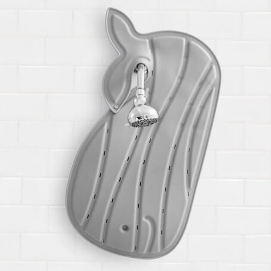Moby whale-shaped non-slip bath mat, grey, Skip Hop