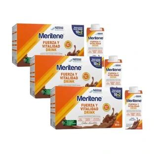 Meritene Strength & Vitality Drink Chocolate, 12X180 Ml, pack of 3