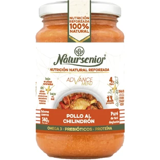 Natursenior Puré Adultos Pollo Al Chillindrón Con Omega 3 Dha+Epa, Prebióticos Y Proteínas. , 340 gr