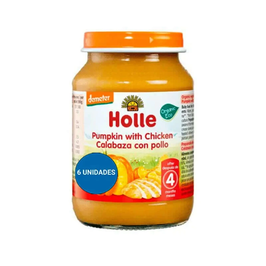 Holle Biologische Pompoen met Kip, 6x190 Gr