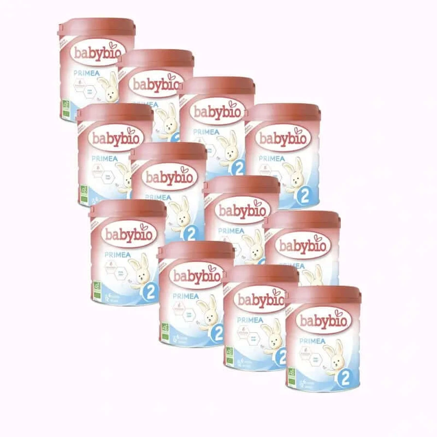 Babybio Primea 2 Kuhmilch Fortsetzung 6-12 Monate, Packung 12 x 800 gr.