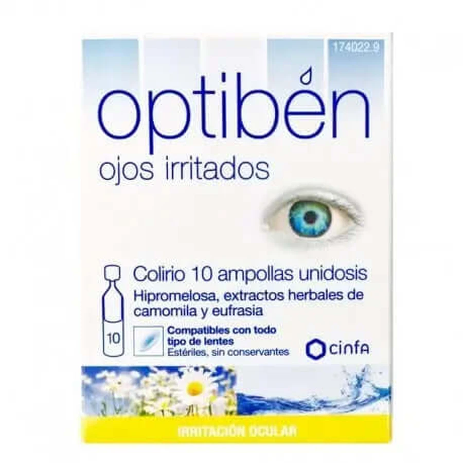 Optiben Ojos Irritados Colirio 10 Ampollas Unidosis