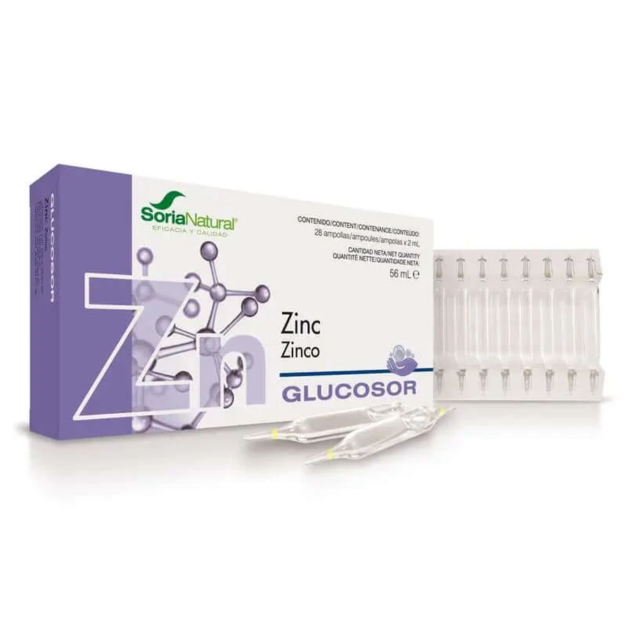 Soria Natuurlijke Glucosor Zink , 28 flacons van 2 ml