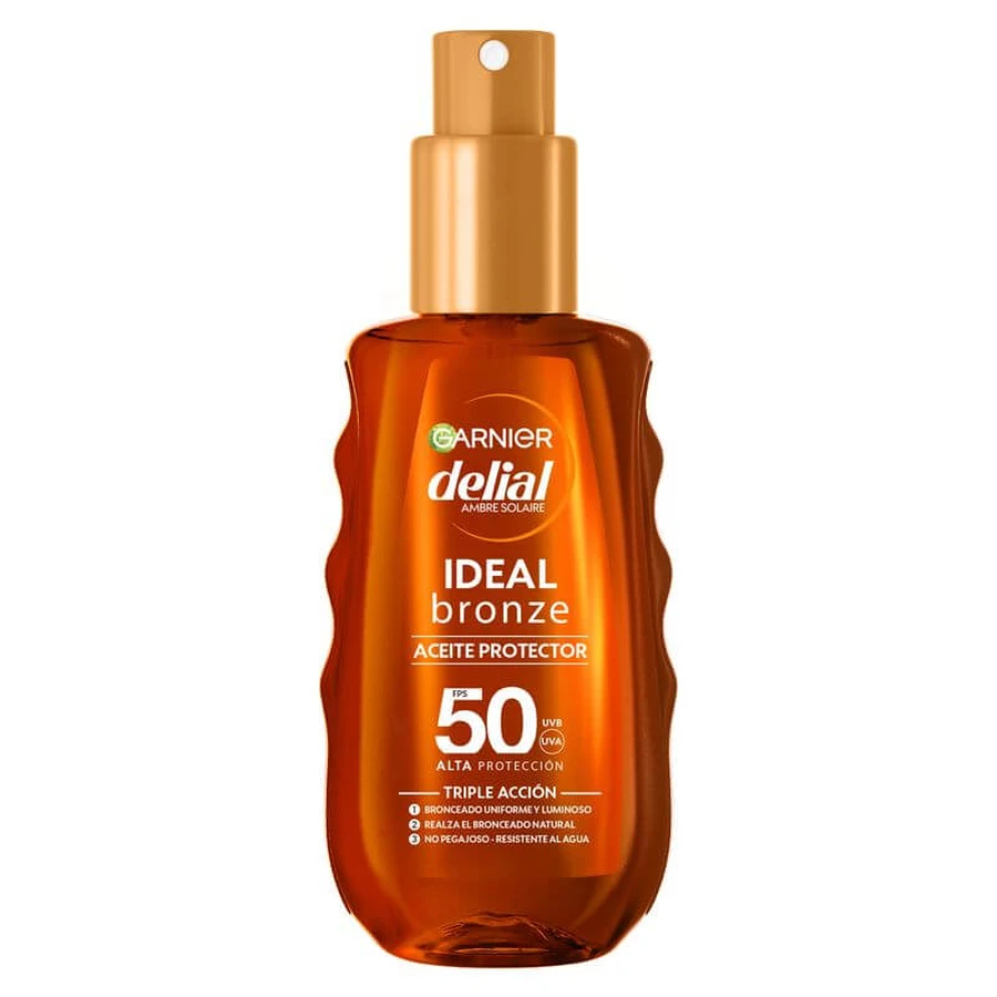 Garnier Delial Beschermende Olie Ideaal Brons Fps 50 Voor Uniforme en Heldere Bruining - 150Ml