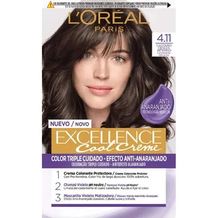 L'Oréal Paris Excellence Cool Creme Dauerhafte Haarfarbe - Farbton 4.11 Intensives Aschbraun