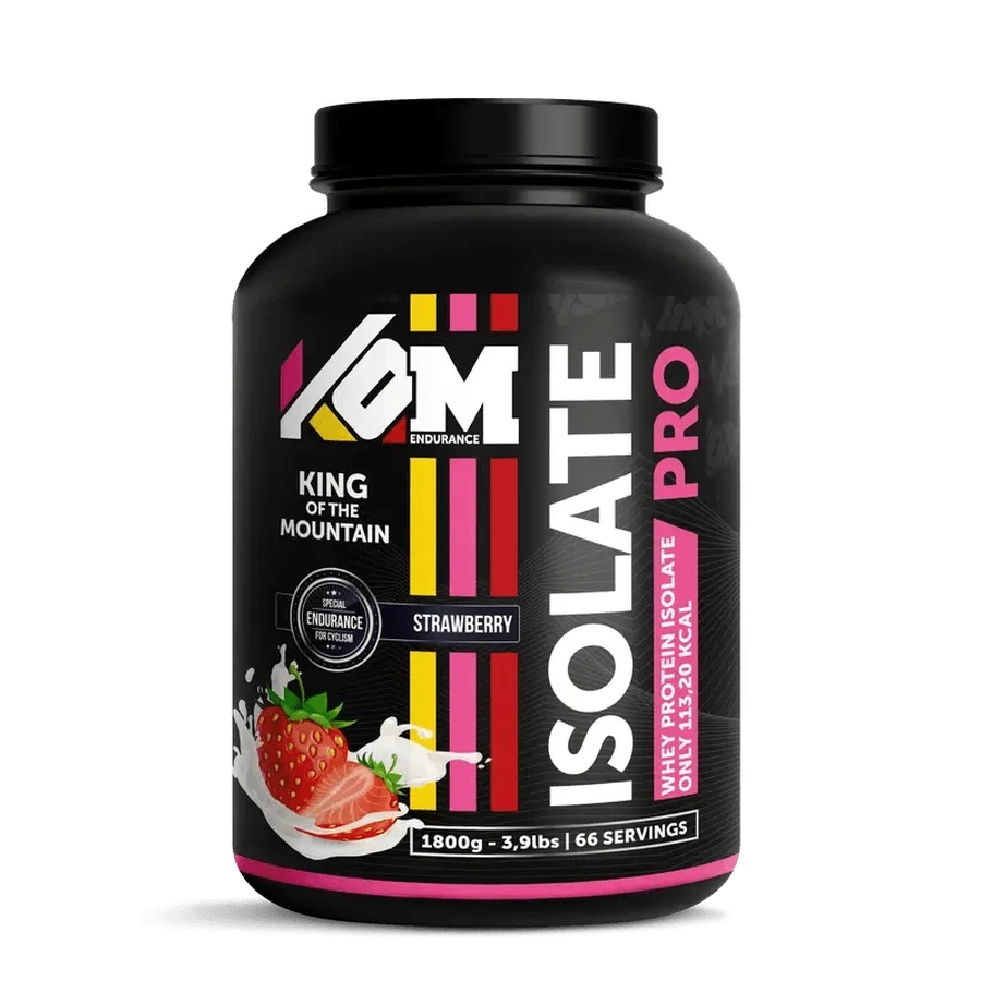 Kom Endurance Proteins Sports Nutrition, 1,8kg Proteinisolat mit Erdbeergeschmack im Kanister