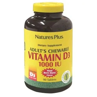 Natures Plus Vitamine D3 1000Iu, 90 kauwtabletten