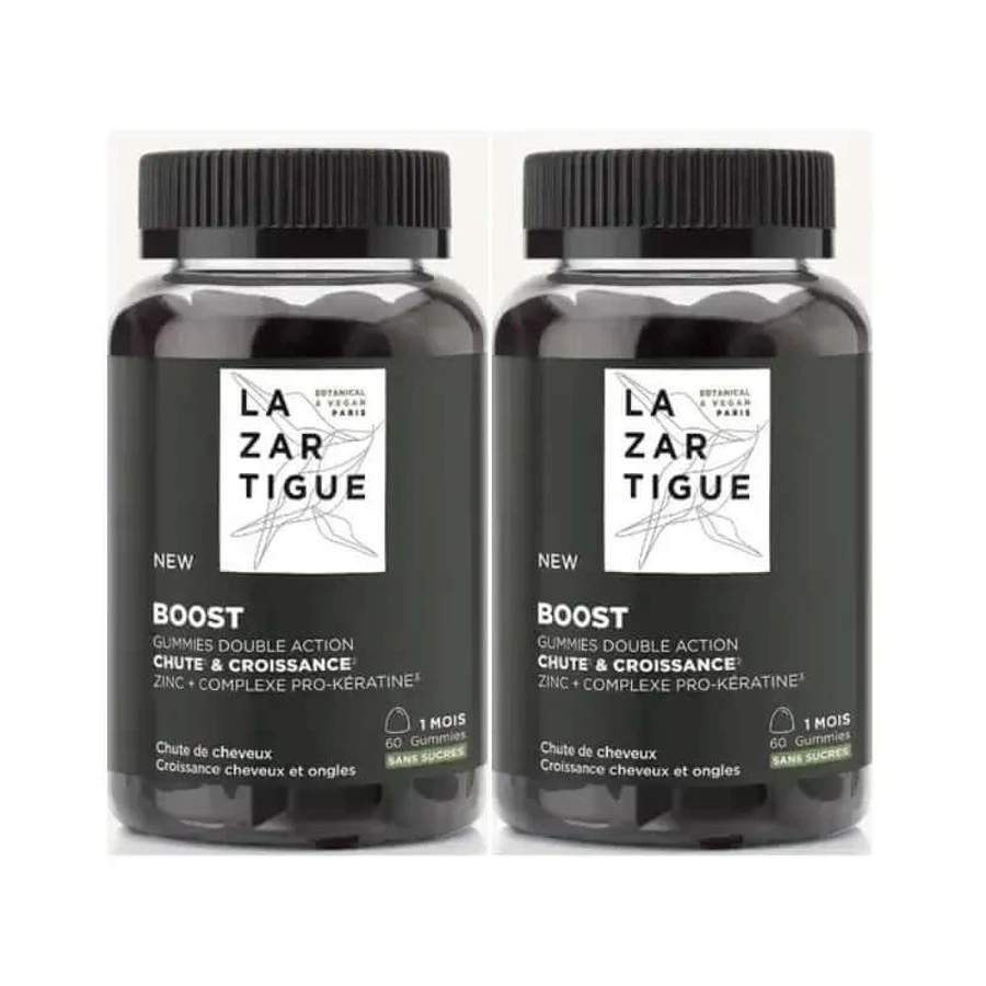 Lazartigue Gummies Chute de cheveux, Pack 2 x 60 unités
