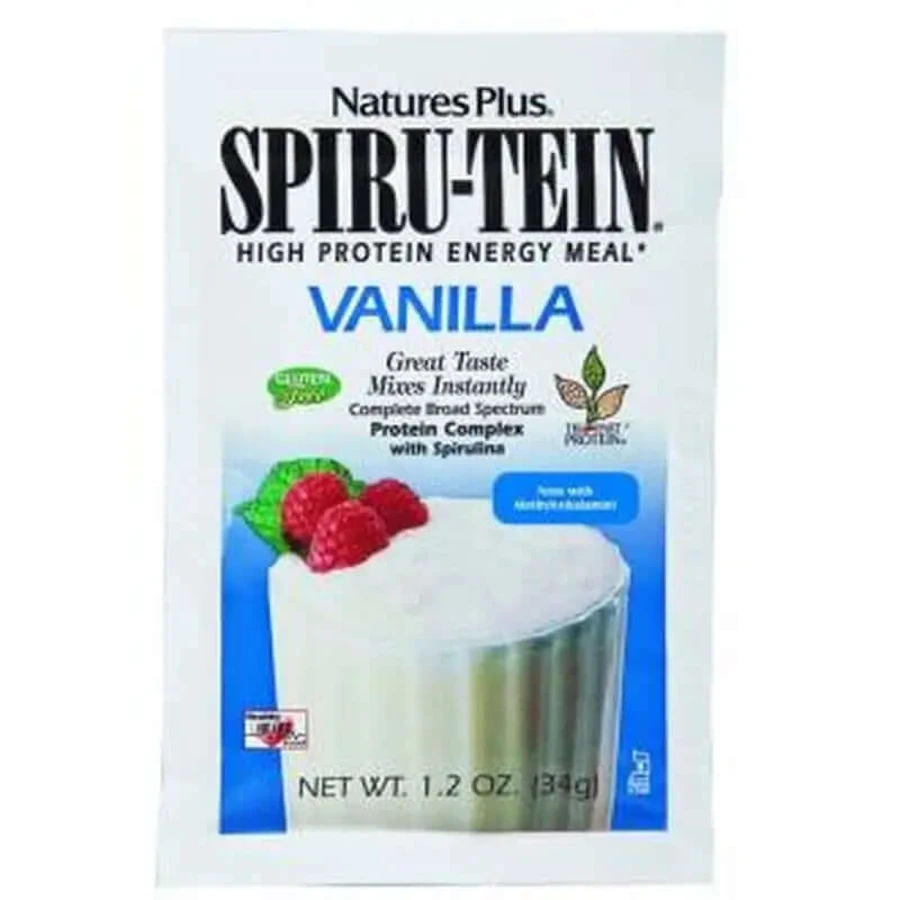 Natures Plus Spiru-Tein Vanilla, 34 g, Envelopes