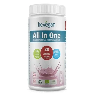 Bevegan All In One Strawberry Shake nutrițional 450Gr. Bio Sg Vegan
