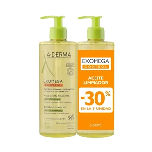 A-Derma Exomega Control Anti-Irritation Emollient Shower Oil 2 X 500 Ml