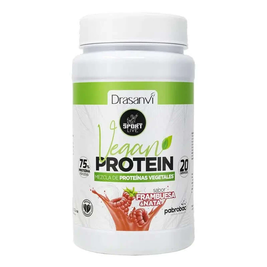 Drasanvi Sport Live Plantaardige Proteïne met Frambozensmaak, 600 gram