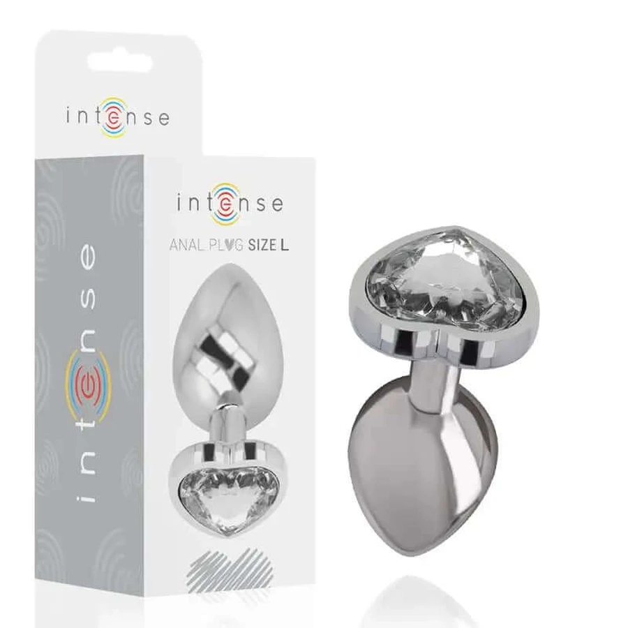 Intense Anal Plug Métal Aluminium Blanc Coeur Taille L