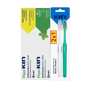 KIN FluorkIN 125 Set 2 stuks + Medium Borstel 2X1