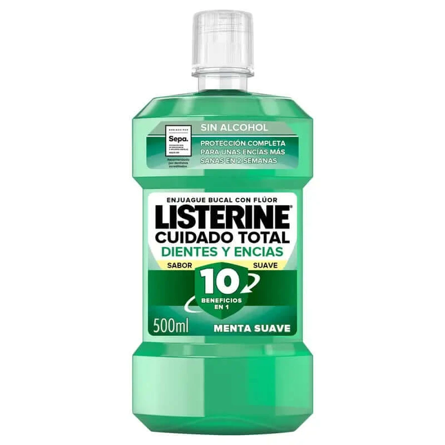Listerine Mondwater Alcoholvrij Mondwater Tand- & Tandvleesbescherming, milde smaak, 500 ml