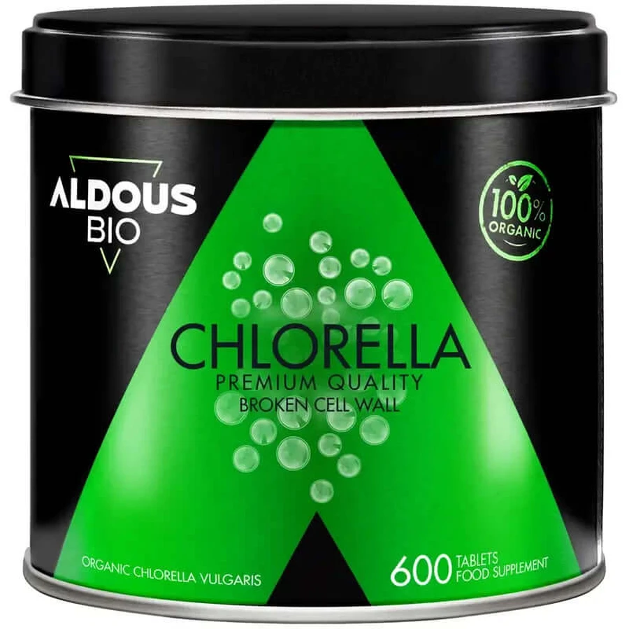 Aldous Bio Chlorella Organic Premium, 500 unités
