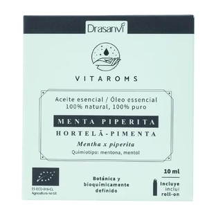Drasanvi Vitaroms Pepermunt etherische olie Bio , 10 ml