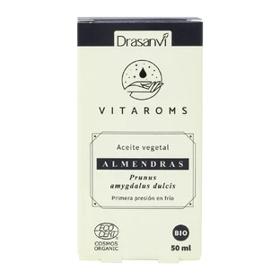 Drasanvi Vitaroms Süßmandel Pflanzenöl Bio (First Cold Pressure) Ecocert , 50 ml