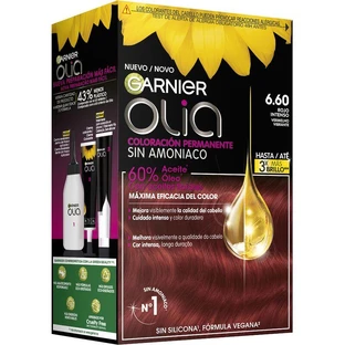 Garnier Olia permanente Färbung ohne Ammoniak, angenehmen Geruch mit floralen Ölen natürlichen Ursprungs - Bold Intense Red 6.60