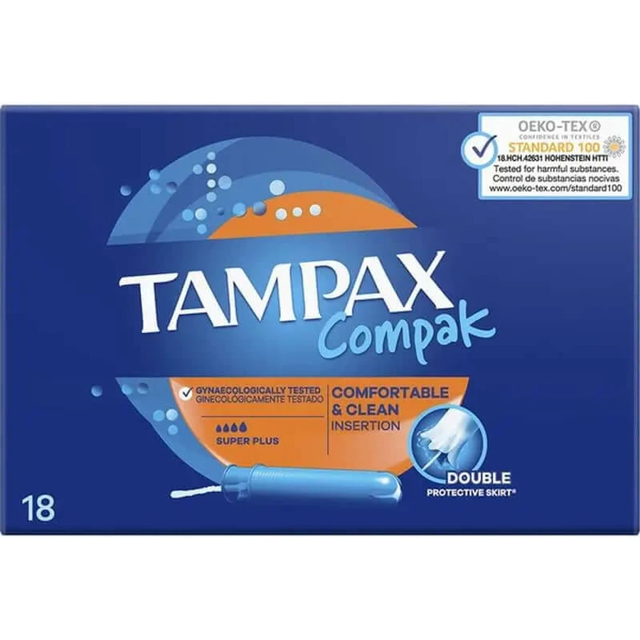 Tampax Compak Super Plus Tampons mit Applikator, 18 Stück