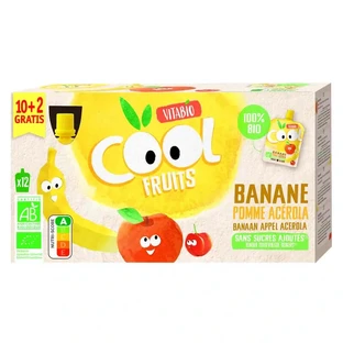 Vitabio Cool Fruits Apple & Banana 90 Gr, 12 unités