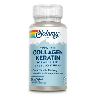 Solaray Collagen Keratin, 60 Cápsulas