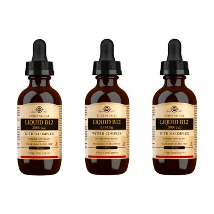 Solgar Vitamin B12 flüssig mit BComplex Packung 3 x 59 ml