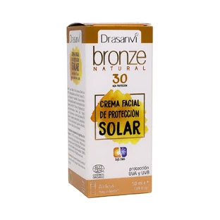 Drasanvi Bronze Natural SPF30 Facial Cream Sunscreen Ecocert, 50 ml
