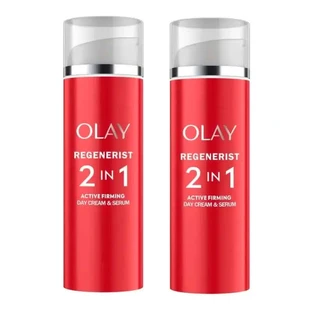 Olay Regenerist 2 in 1 Active Firming Day Cream & Firming Serum, Packung 2 x 50 ml