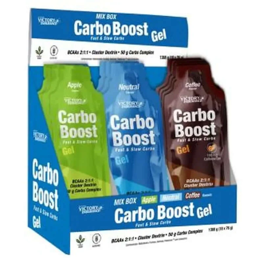 Weider Mix Box Carbo Boost Gel Manzana-Neutro-Cafe 18Uds