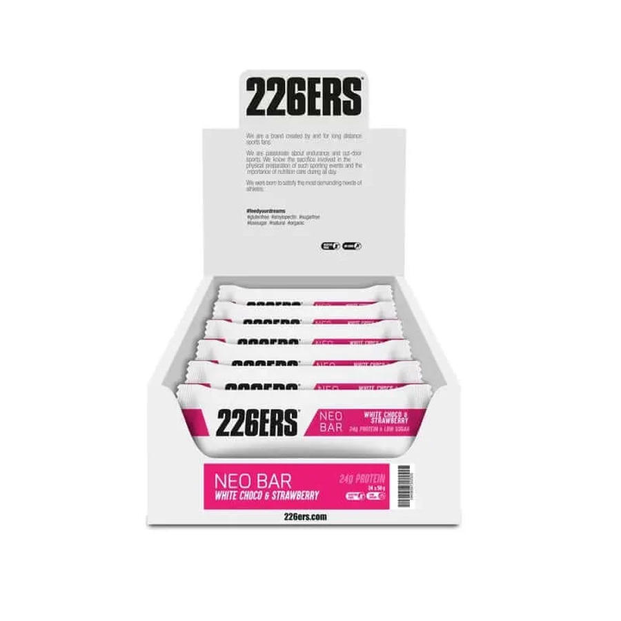 226Ers Neo Bar Protein - Bar de proteine Neo Bar Protein - Ciocolată albă și căpșuni Bar de proteine, 24x50 g