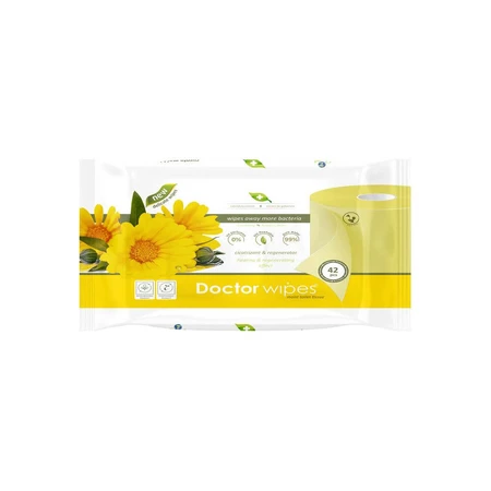 Feuchtes Toilettenpapier mit Ringelblumenextrakt, 42 Stück, Doctor Wipes