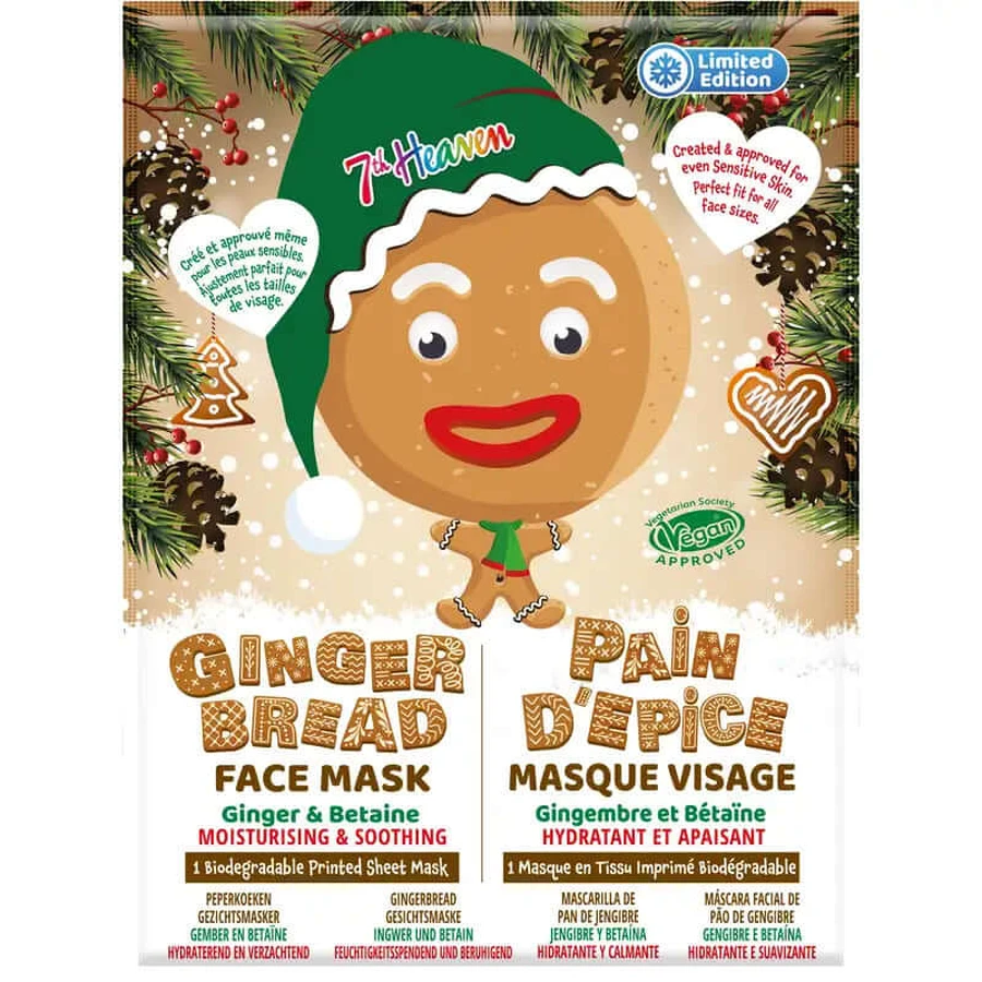 7 Heaven Christmas Lebkuchen Tuch Maske, 2 Stück
