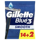 Gillette Blue3 Smooth Rasoirs jetables 3 lames, 16 pcs.