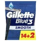 Gillette Blue3 Smooth Rasoirs jetables 3 lames, 16 pcs.