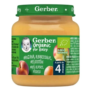 Gerber Organic Pommes, abricots et pêches en bocal, 125g