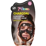 7 Heaven Peel-Off Houtskool Masker Met Salicylzuur Verfijnt Poriën , 10 ml