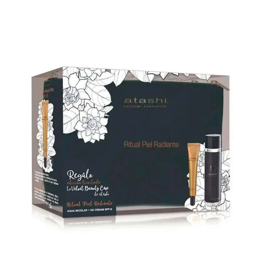 Atashi Cellular Medium Dd Cream Chest + Acqua micellare + Astuccio da toilette