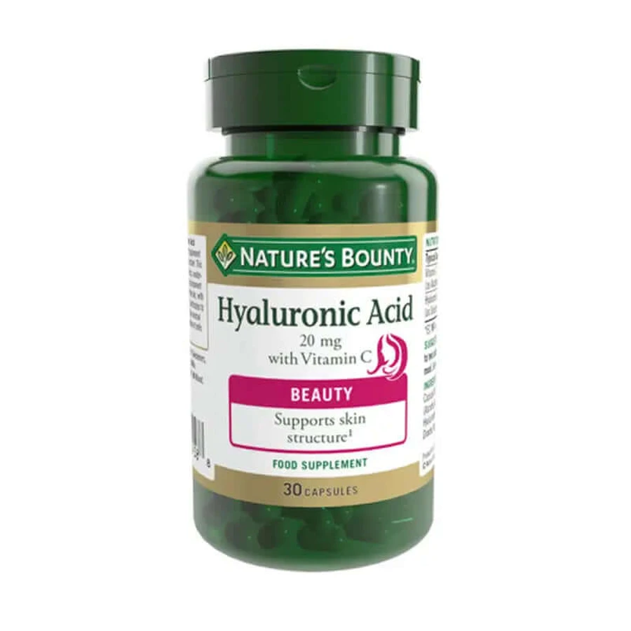 Nature's Bounty Acide Hyaluronique 20 mg + Vitamine C - 30 gélules