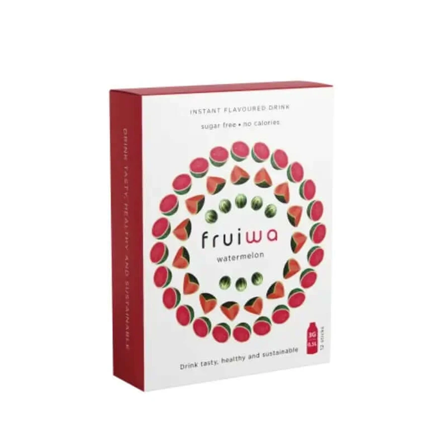 Fruiwa Boisson instantanée en poudre aromatisée à la pastèque avec vitamine C et édulcorant, 36 grammes