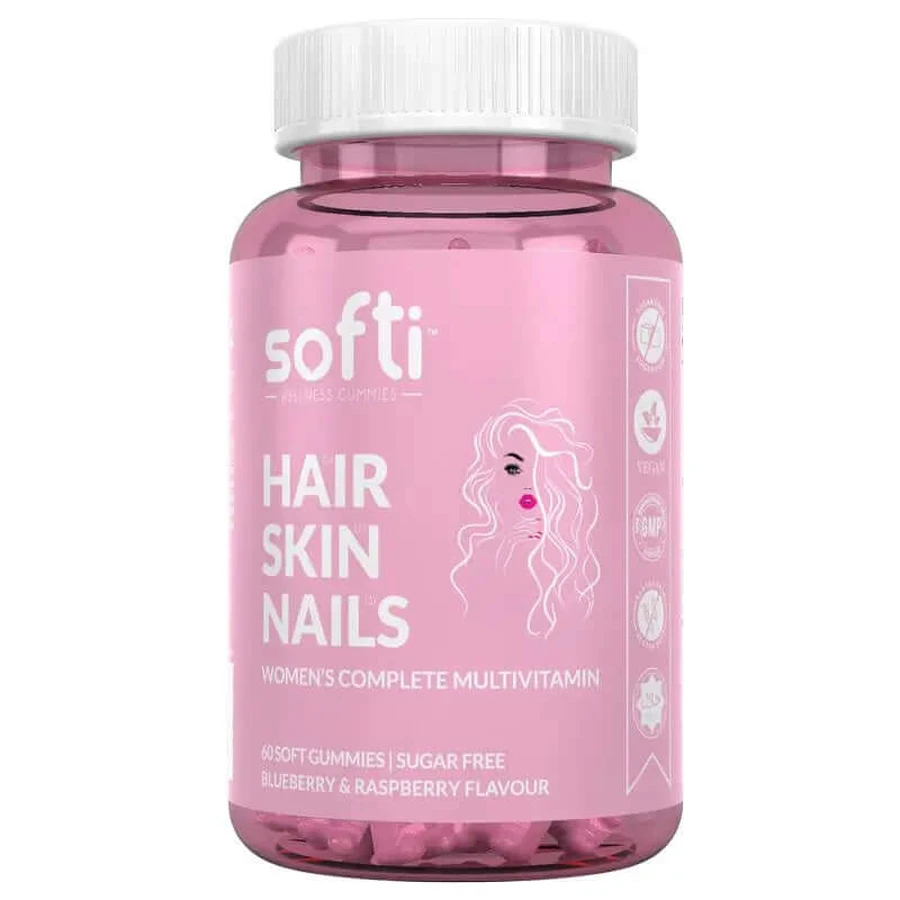 Softi Gummies pour les cheveux, la peau et les ongles, 60 gummies