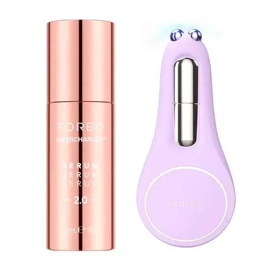 Foreo Supercharged™ Serum 2.0 + Foreo Bear 2 Eyes & Lips Lavender , 2 Stück.