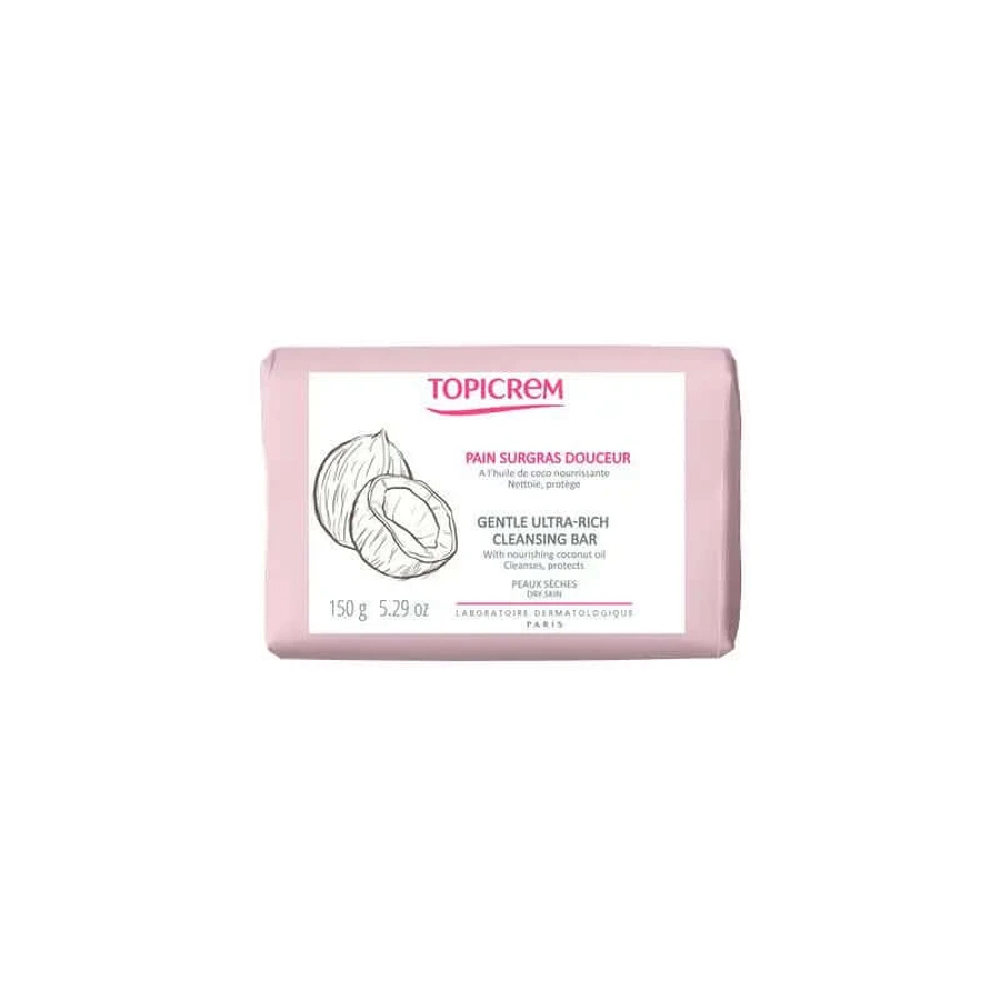 Topicrem Hydra+ Barre nettoyante douce pour les peaux grasses, 150 g