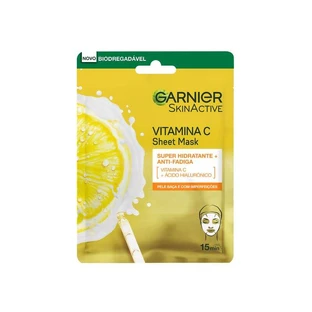 Garnier Tissue Gezichtsmasker Met Vitamine C en Hyaluronzuur. Intens gehydrateerde huid en zichtbaar meer verlicht en glad.